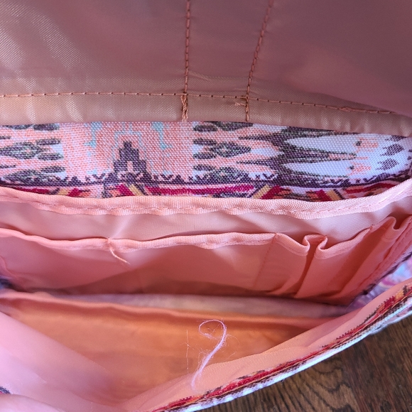 Roxy Peach Southwest Style Backpack with Suede Bottom & Laptop Sleeve - Picture 5 of 12